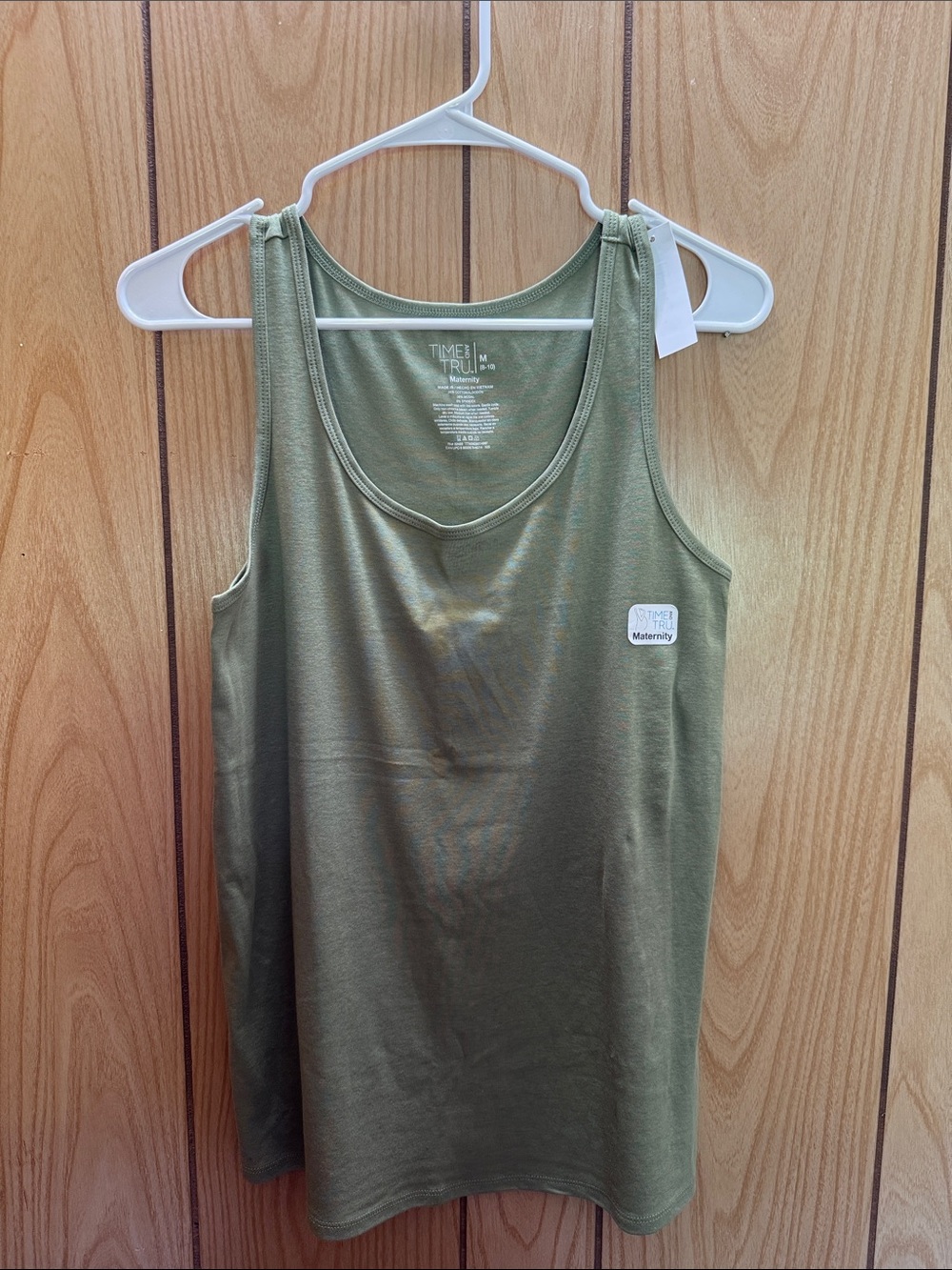 Time‎ and Tru Olive Scoop Neck Ribbed Tank Top